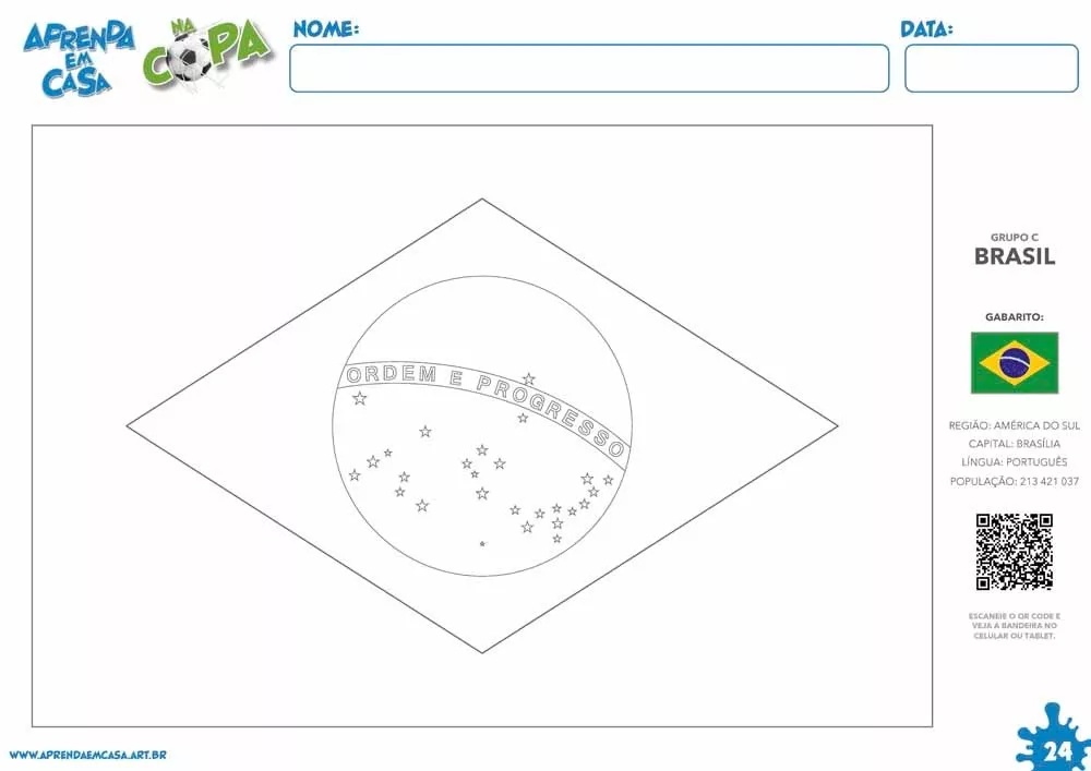Página do ebook — bandeira para colorir — imagem 2